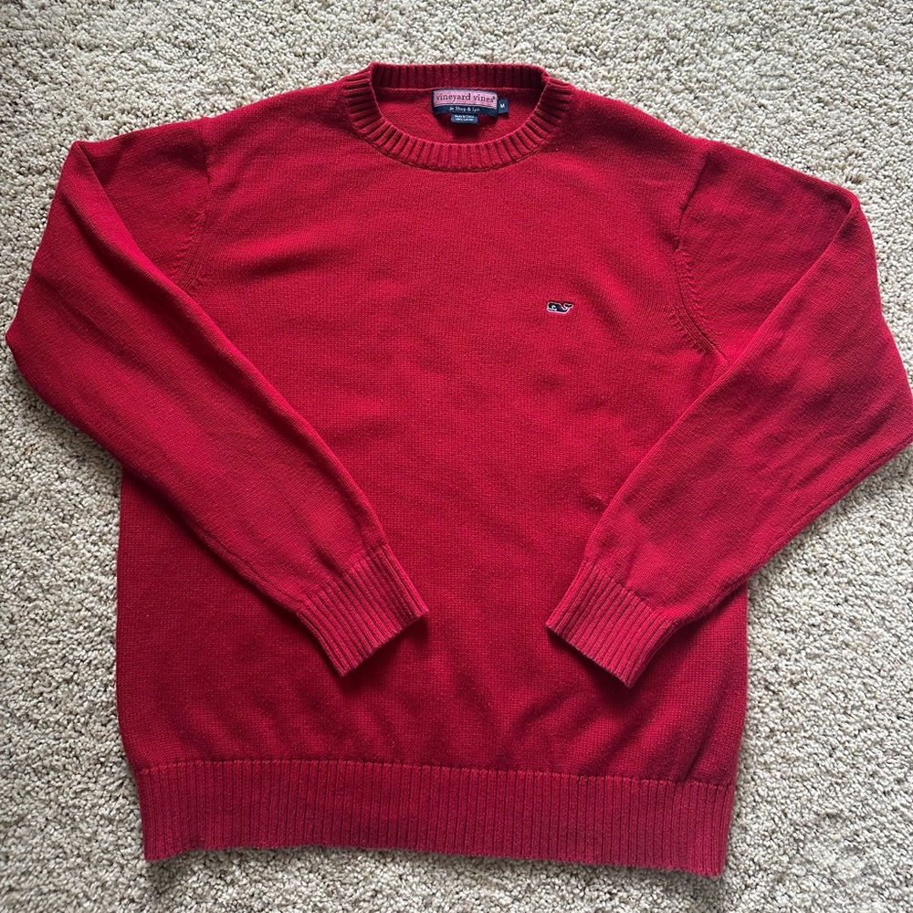 Vineyard Vines Men's Red Crewneck Sweater